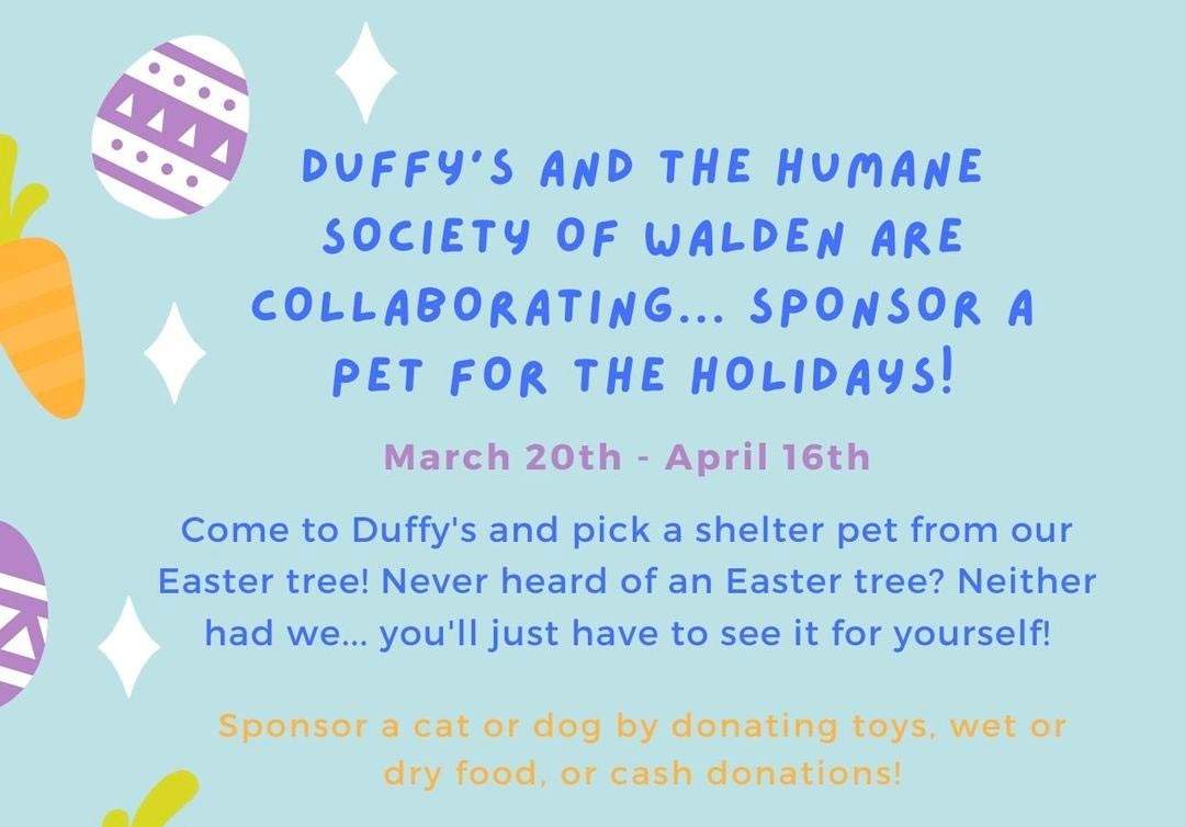 Duffy’s Fundraiser for Humane Society of Walden