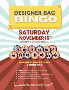 Designer Bag Bingo to Benefit Humane Society of Walden @ Maybrook Senior Center